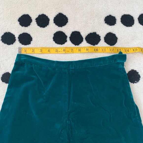 Vintage Velvet Maxi Handmade Emerald Green Witchy Fairy Long Skirt - Picture 11 of 14